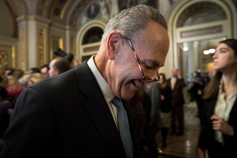 Senate Minority Leader Chuck Schumer at the Capitol on Monday.
